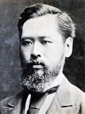 Portrait de Mori Arinori 森有礼 (1847-1889), vers 1885, alors qu’il est ministre de l’Education, bunshô 文相 © Kagoshima Prefectural Library, Kagoshima kenritsu toshokan 鹿児島県立図書館