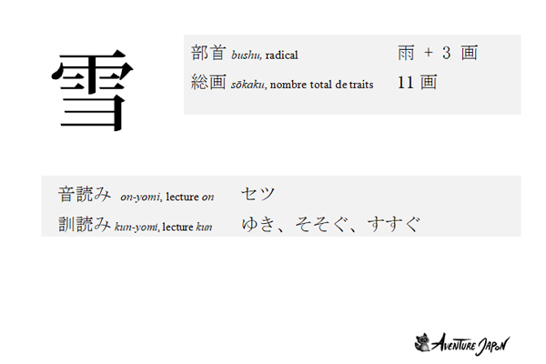Le Kanji du jour : 雪 © Aventure Japon