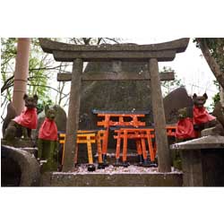 Au sommet du temple Fushimi Inari Taisha 伏見稲荷大社 avec ses torii et ses renards © Aventure Japon 2016