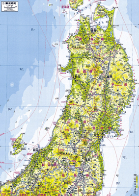 Carte du Tôhoku 東北 © Teikokushoin 帝国書院